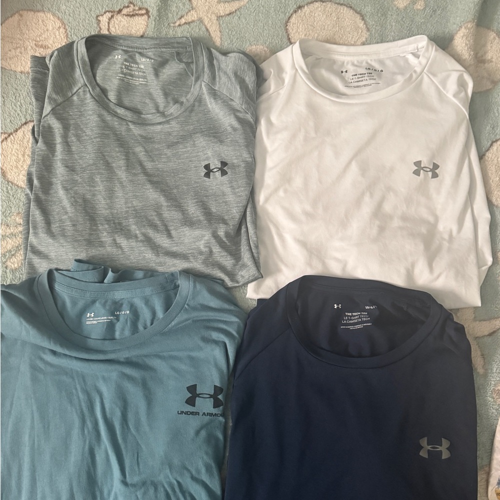Under Armour Men’s Short Sleeved Shirts - Blue, White, Gray, Navy